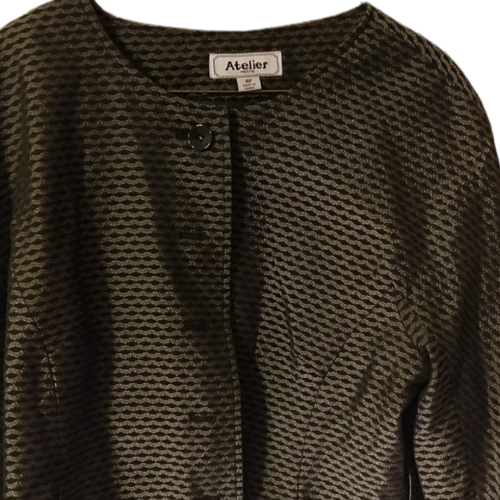 2/$40! Women's Black/Gold Suit Jacket Sz 14P